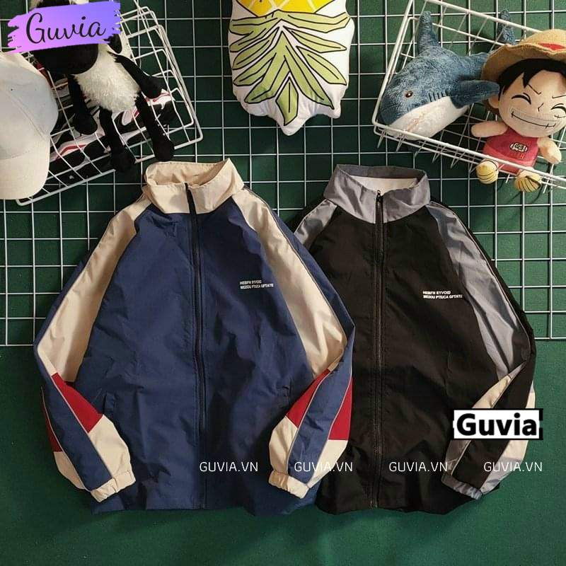 Áo Khoác Bomber Dù HEBFN Nam Nữ Form Rộng 2 Lớp, Áo Khoác Áo Gió Bomber Bóng Chày Chống Nắng Phối Màu Thời Trang GUVIA