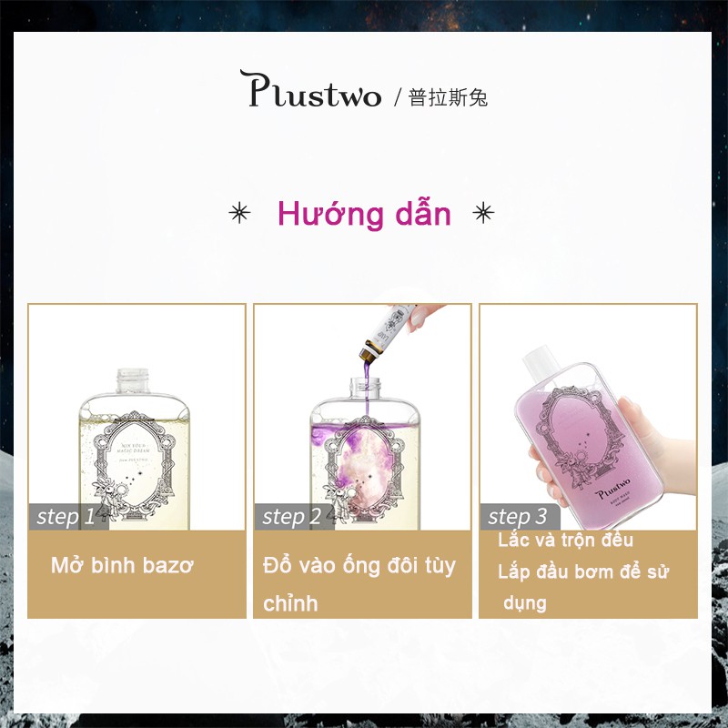 Sữa tắm acid amino thơm lâu dưỡng ẩm toàn thân Plus Two cho nữ 300ml