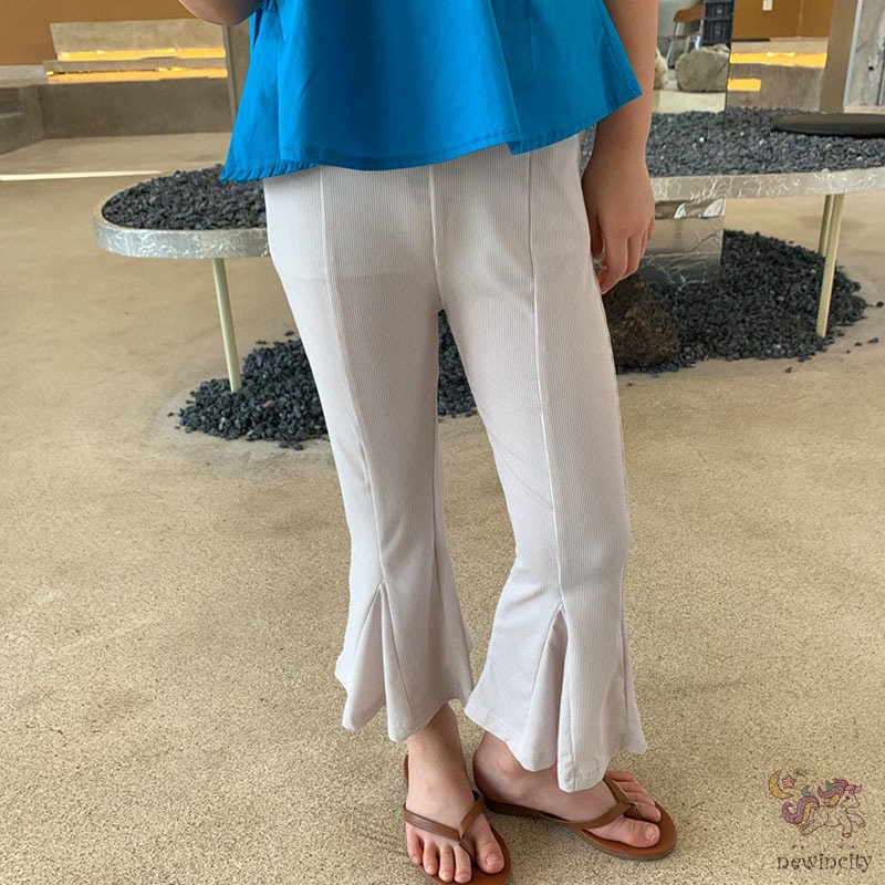 Quần Dài Ống Loe Co Giãn Thời Trang Hàn Quốc Cho Bé Gái