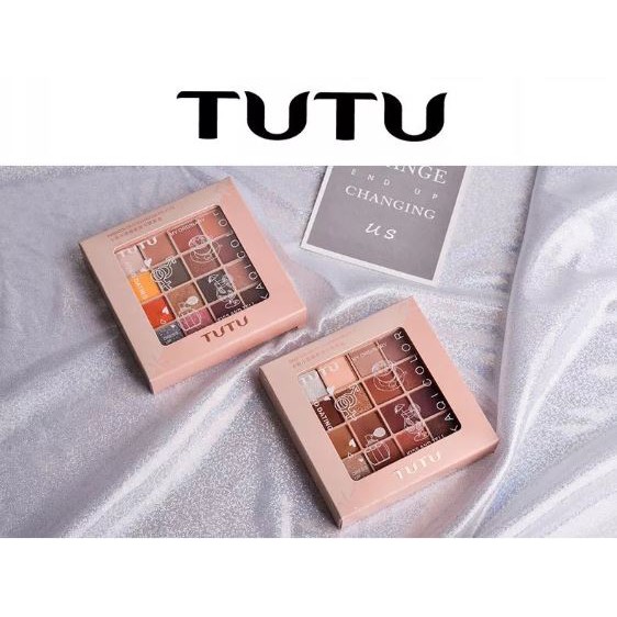 Tiệm của Hara - Bảng phấn mắt 16 ô màu TUTU KAQI COLOR PALETTE nội địa Trung đa dạng màu sắc