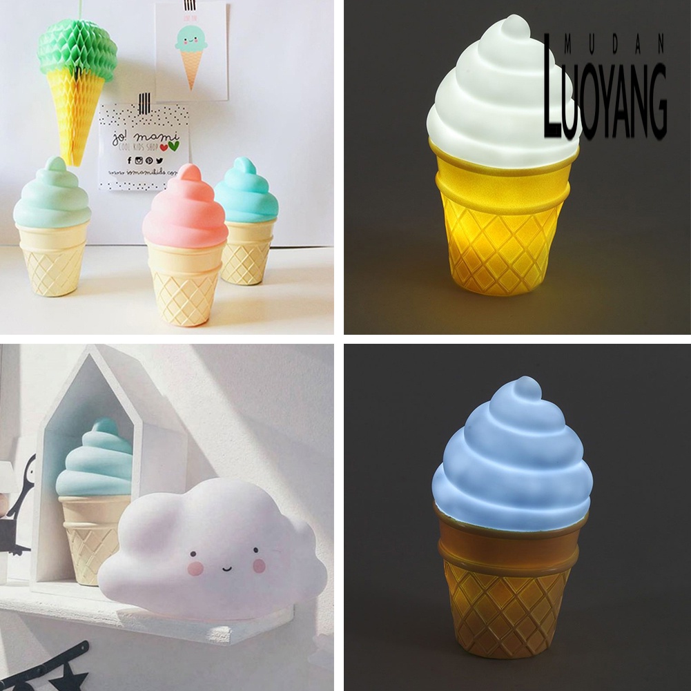 Đèn LED Để Bàn Hình Cây Kem Trang Trí Phòng Ngủ