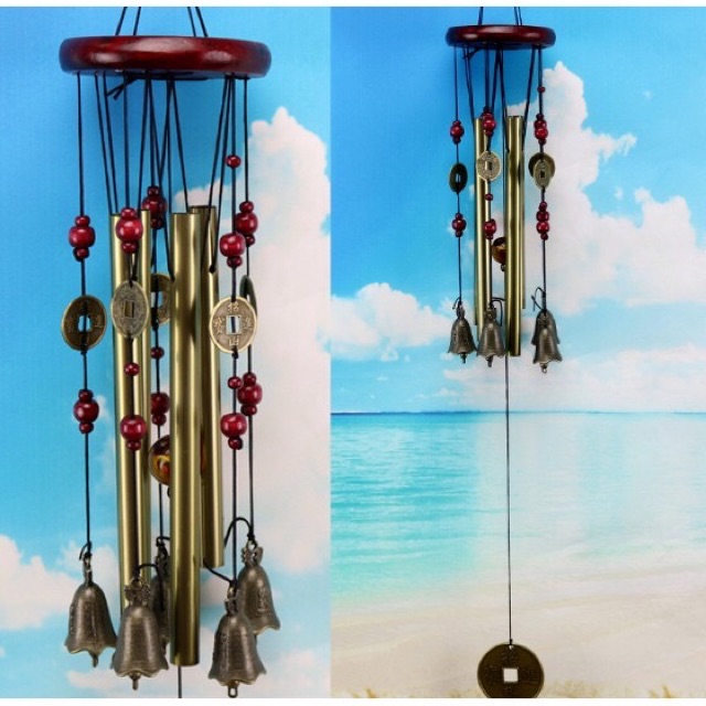 Chuông gió phong thủy 4 ống - chuông gió đồng