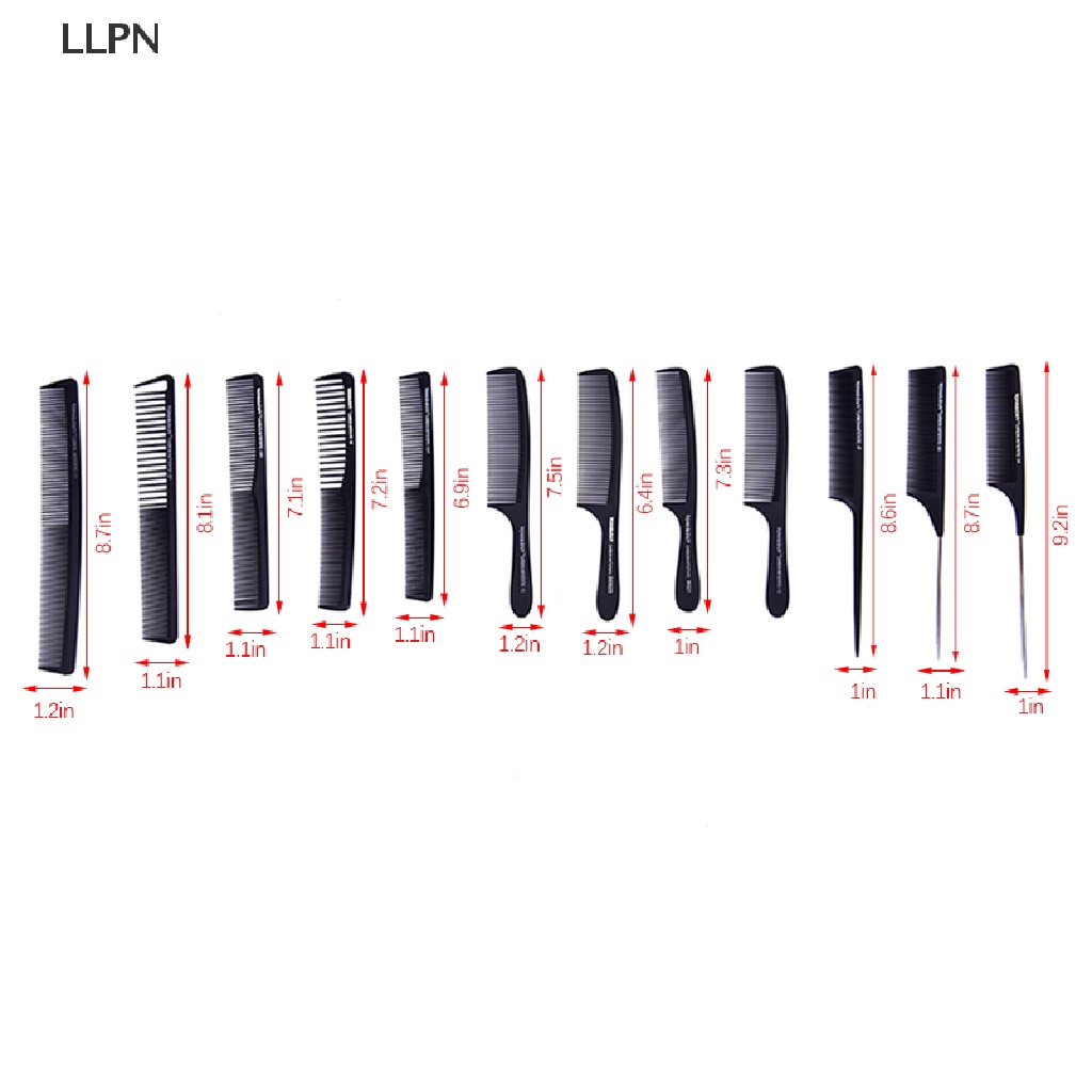 Lược Chải Tóc Bằng Carbon Chống Tĩnh Điện 11 Kiểu Chuyên Dụng Cho Salon