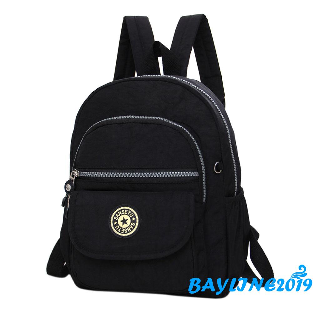 Balo Đeo Vai Nhiều Ngăn Sức Chứa Lớn Màu Trơn Chống Thấm Nước Có Khóa Kéo Cho Nữ