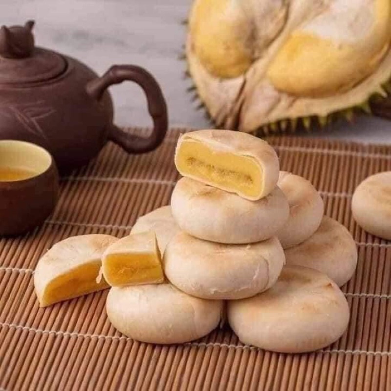 Bánh pía sầu riêng mini nhân chay gói 100gr 5 cái