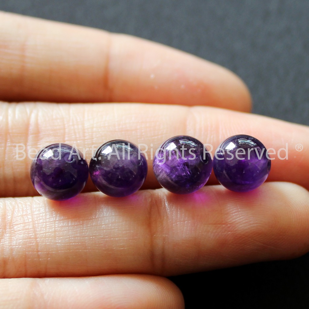 [1 - 3 Hạt] Đá TA Tím 8MM Đậm (Amethyst) Tự Nhiên, Phối Vòng Tay, Chuỗi Hạt, Trang Sức, Hợp Mệnh Thổ, Hỏa