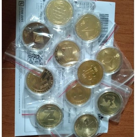 [Chất cực] Đồng xu tiền điện tử lưu niệm mạ vàng, mạ bạc chất lượng cao, đẹp long lanh (nhiều loại)