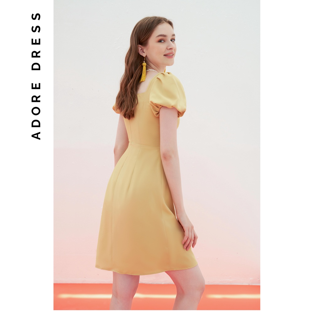 Đầm lụa xanh mint basic nơ ngực 2VA1018 ADORE DRESS