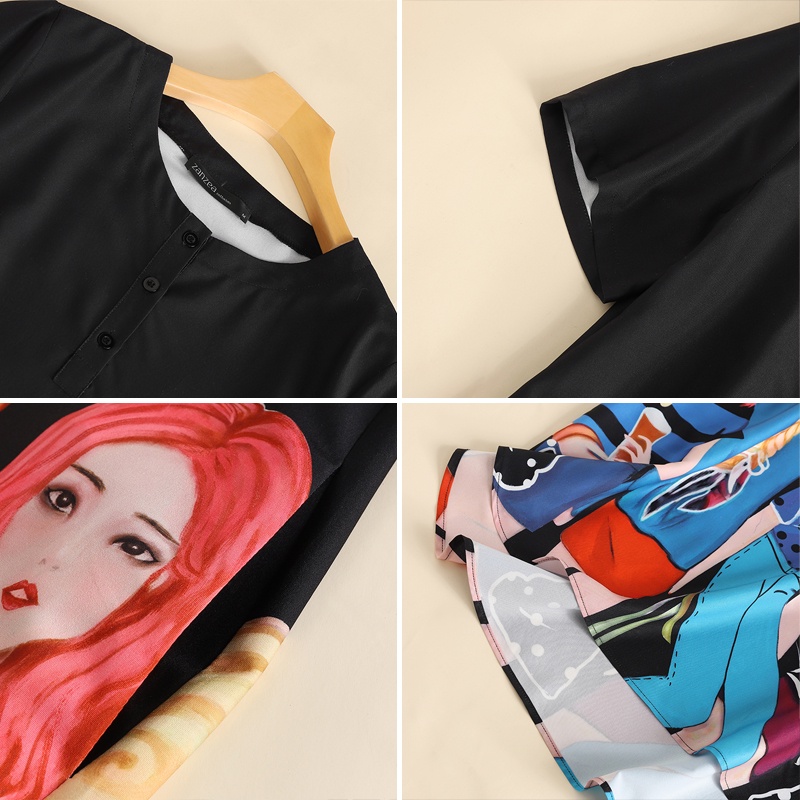 Đầm tay ngắn ZANZEA cổ tròn in họa tiết phong cách cổ điển thời trang cho nữ