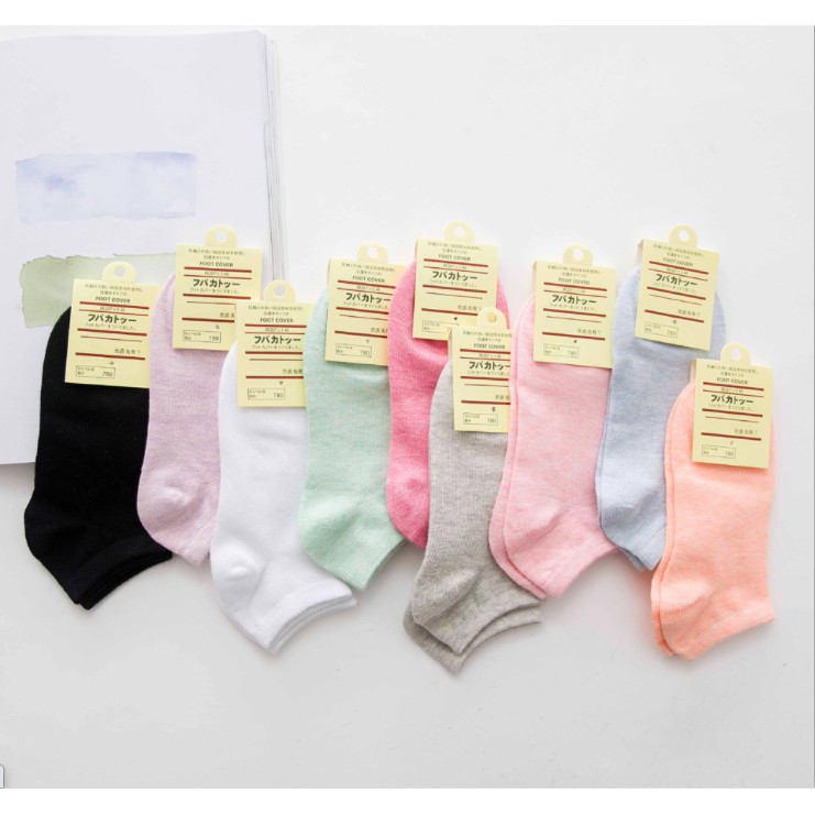 Tất Vớ Ngắn Trơn Cotton Nữ Hàn Quốc