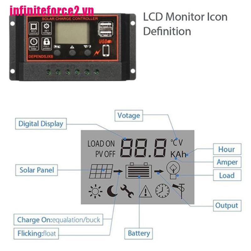 VN Bộ Điều Khiển Sạc Năng Lượng Mặt Trời 10a-60a Mppt 12v / 24v