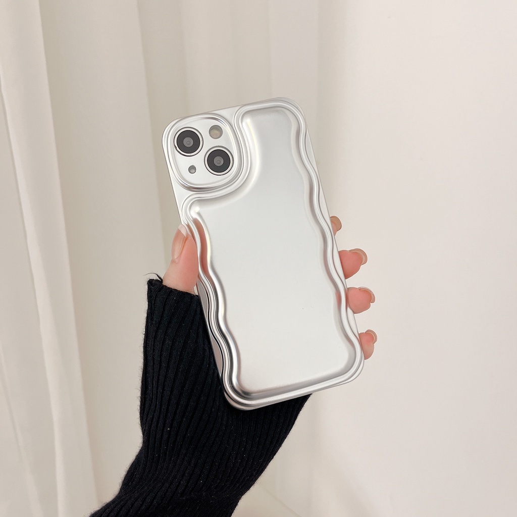 Ốp Điện Thoại Mềm Mạ Điện Họa Tiết Lượn Sóng Cho Iphone 14 pro max 12 pro max 11 pro max xs max xr x 13 pro max plus