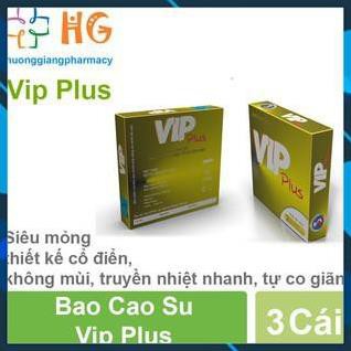 Bao cao su VIP Plus siêu mỏng/nhiều gel/49mm không bi-gai-gân, giá rẻ hơn durex/sagami/ok/olo/invisible/feel/innova xịn