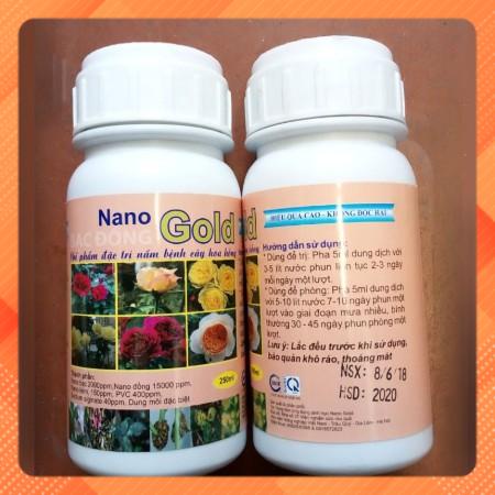Chế phẩm Nano gold Bạc Đồng đặc trị nấm bệnh cho cây hoa hồng 250ml