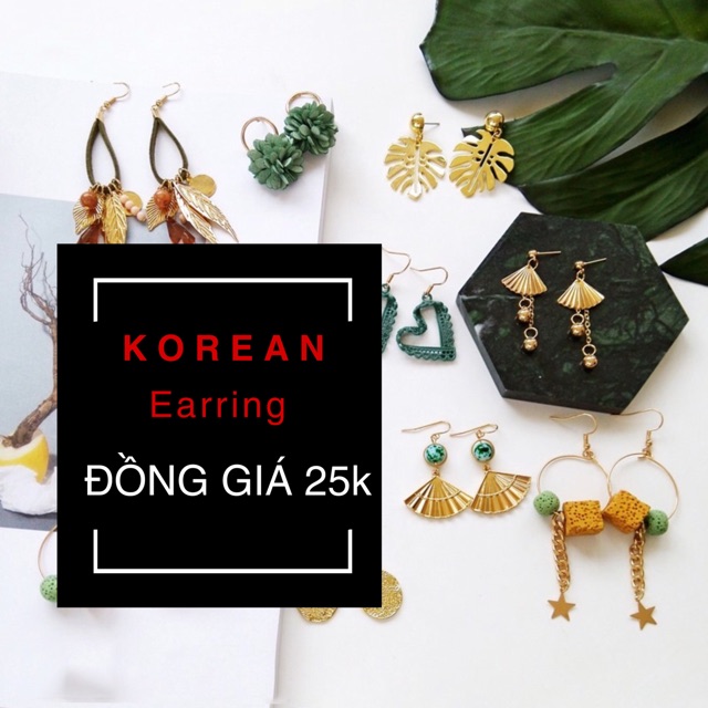 [NHẬP MÃ KEMEARRING GIẢM 10%] BÔNG TAI KOREAN ĐỒNG GIÁ 25k