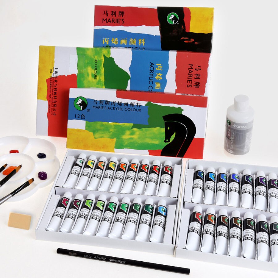 [ TÂM TÂM ]-Màu acrylic Maries bộ 12 màu, 18 màu, 24 màu, 36 màu-