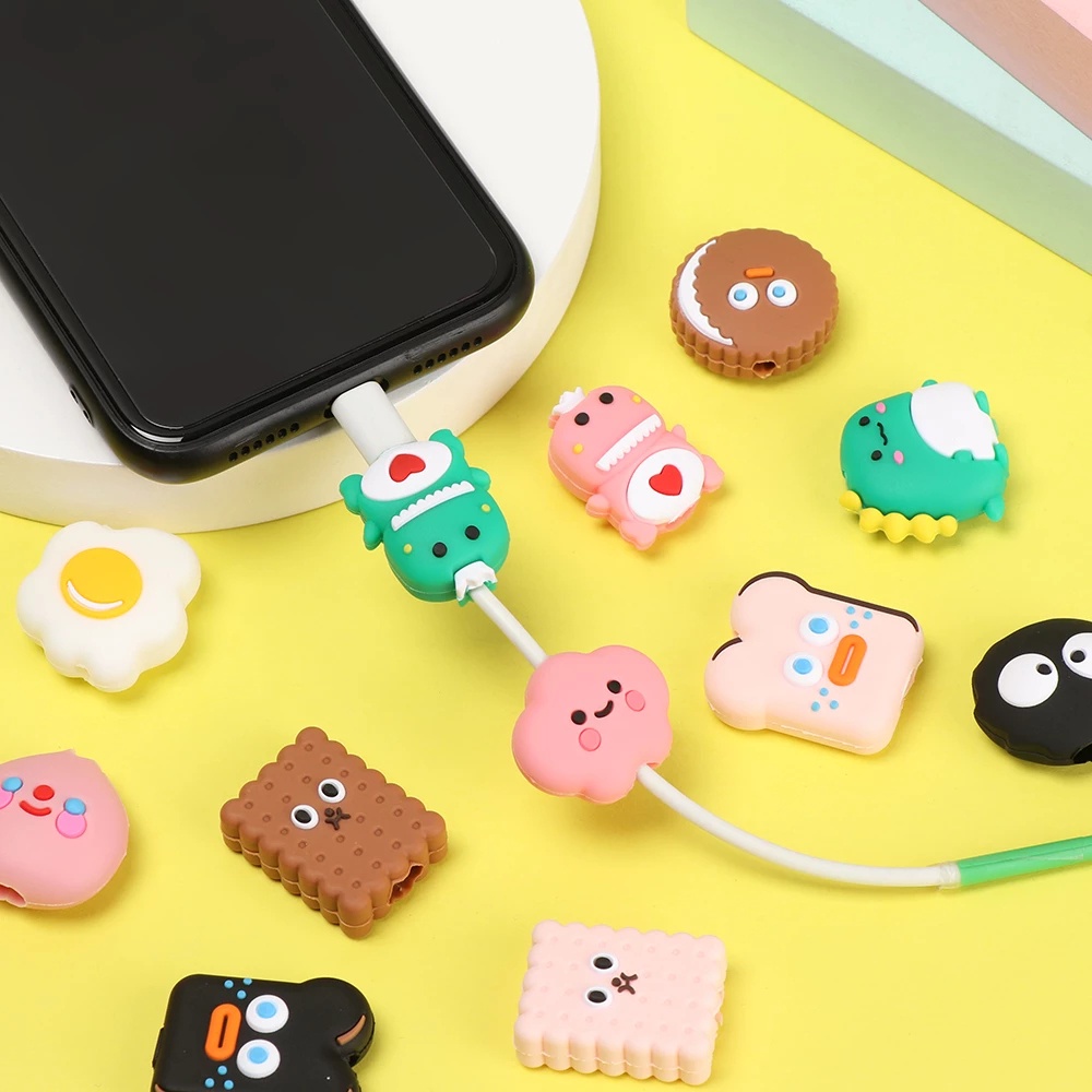 Phụ Kiện Bảo Vệ Đầu Cáp Sạc / Cáp Sạc USB Hình Thú Dễ Thương