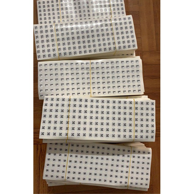 ( RẺ VÔ ĐỊCH) 700 Tem size - Tem số quần áo giày dép 70 tem/ tờ