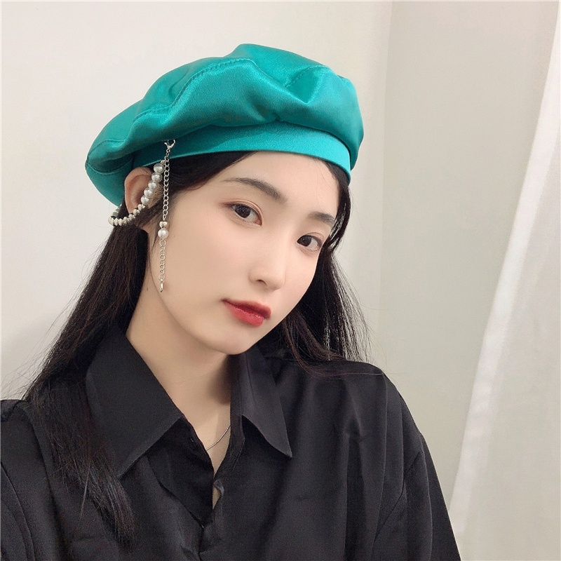 Mũ Beret Mỏng Đính Ngọc Trai Phong Cách Nhật Bản Thời Trang Mùa Hè Cho Nữ