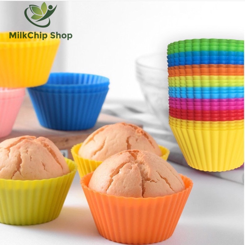 Khuôn làm bánh bông lan, cupcake, muffin bằng silicon chịu nhiệt đường kính 7cm C001