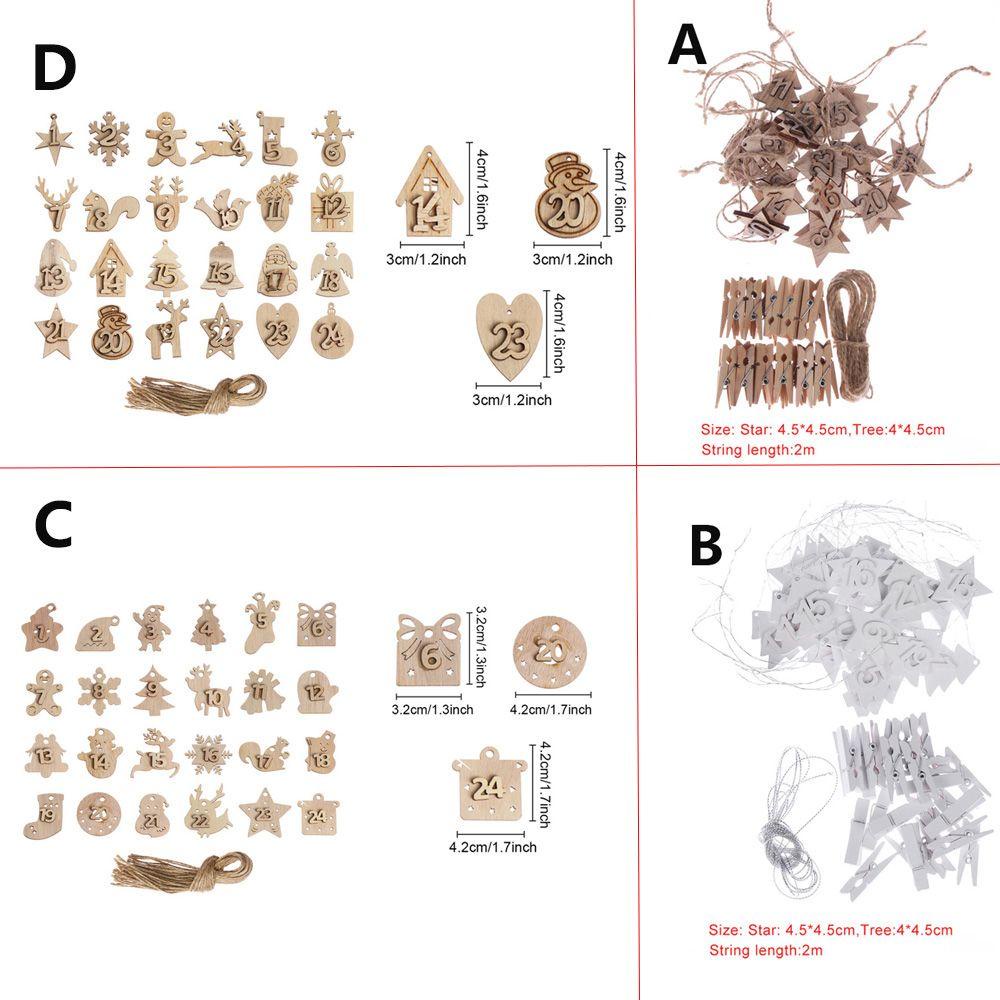 Set 1 / 24 Kẹp Gỗ Treo Trang Trí Giáng Sinh