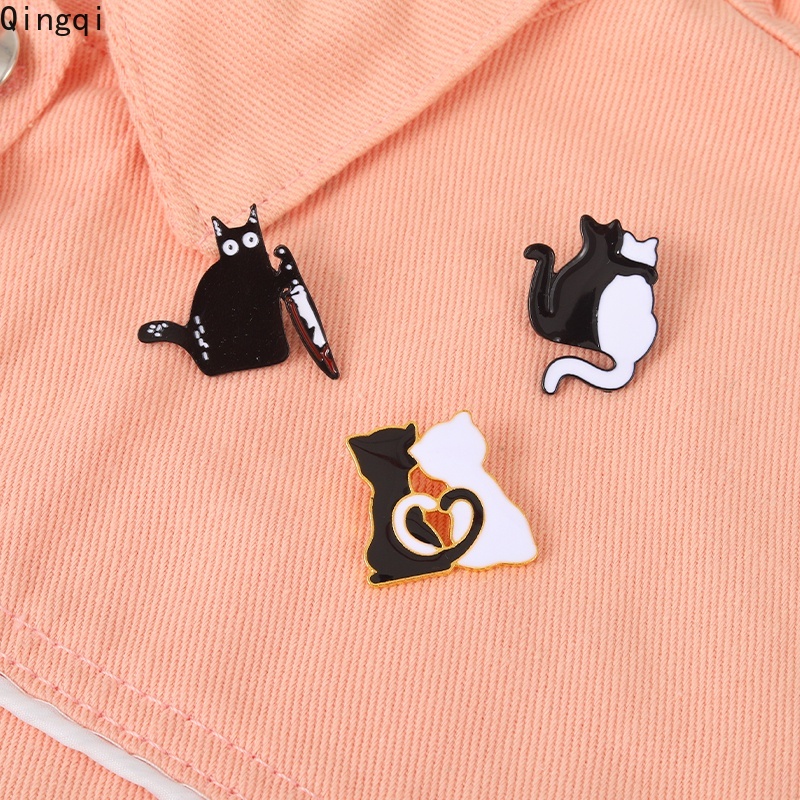 Ghim cài áo Miss Zoe hình chú mèo trắng đen đáng yêu