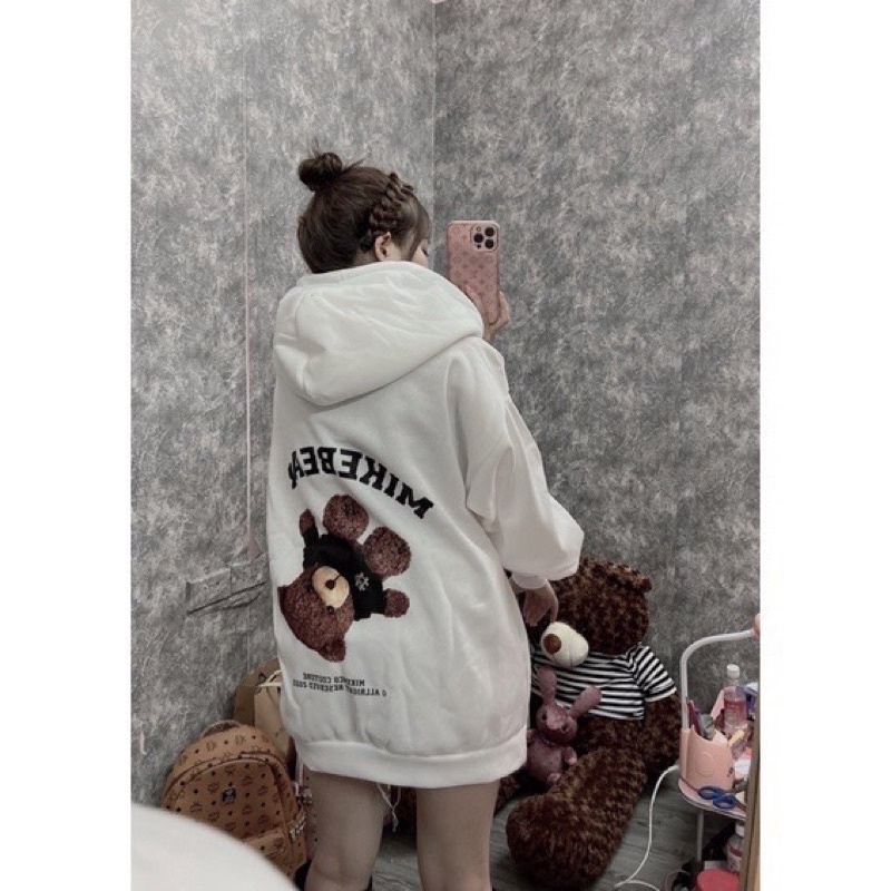 [ Rẻ vô địch ] ÁO HOODIE FORM RỘNG MŨ HAI LỚP - HOT TREND GẤU MIKENBEAR