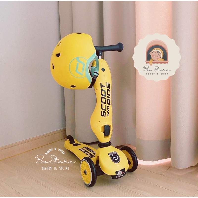Bộ Sản Phẩm Xe Trượt / Mũ Scoot And Ride Highway Kick 1 cho bé từ 1 - 5 tuổi