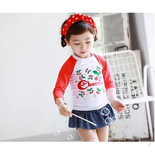 Bikini - Đồ bới bé gái 2 mảnh áo dài tay Cherry 101
