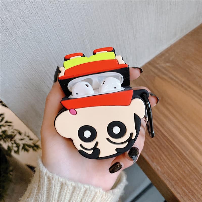 🔥CASE AIRPODS 1 2🔥Vỏ Bọc Tai Nghe Airpods 1/2 Case Silicon Dẻo Hình Thú Cậu Bé Shin Bút Chì - MARIO SHOP