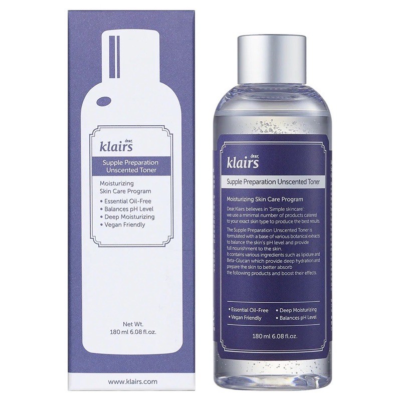 Nước Hoa Hồng Klairs Supple Preparation Toner 180ml