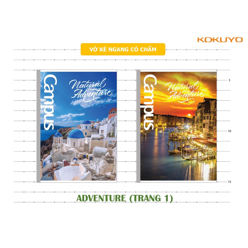 Vở CAMPUS kẻ ngang 80, 120, 200 tr ADVENTURE, tập kẻ ngang ADVENTURE - Soleil Home