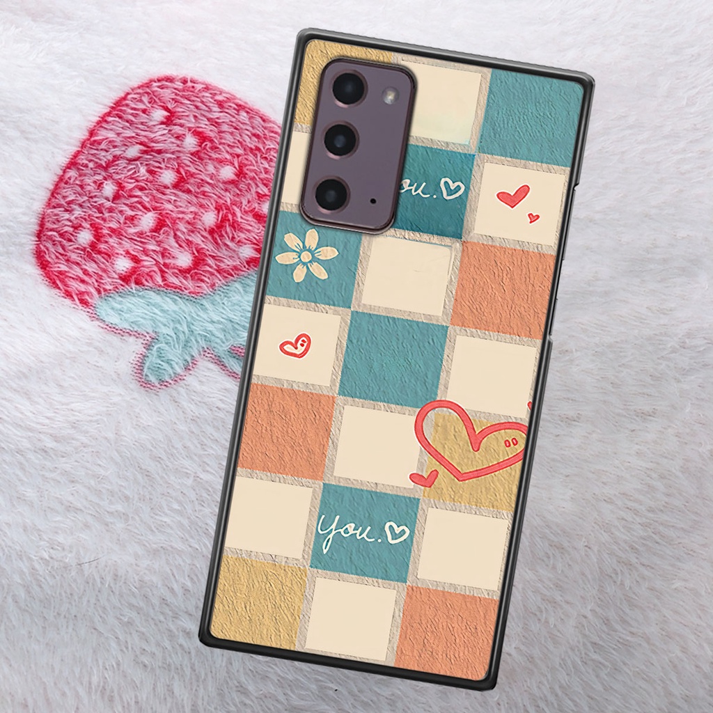 Ốp Samsung Note 20 caro trái tim cá tính, thời trang siêu đẹp, siêu phong cách