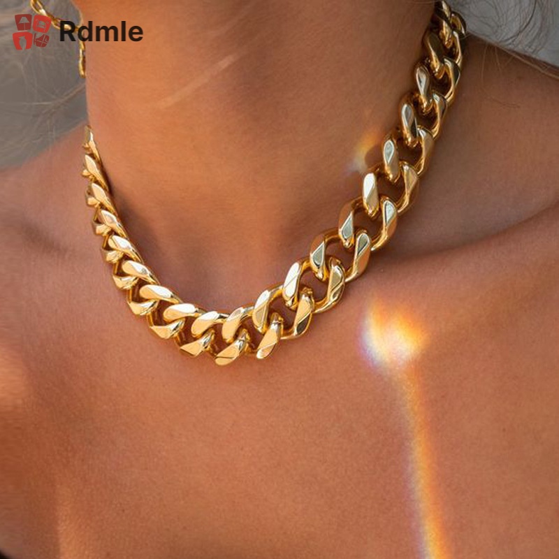 Vòng cổ Kim Loại Dày Phong Cách Hip Hop Cá Tính Dành Cho Nam Và Nữ