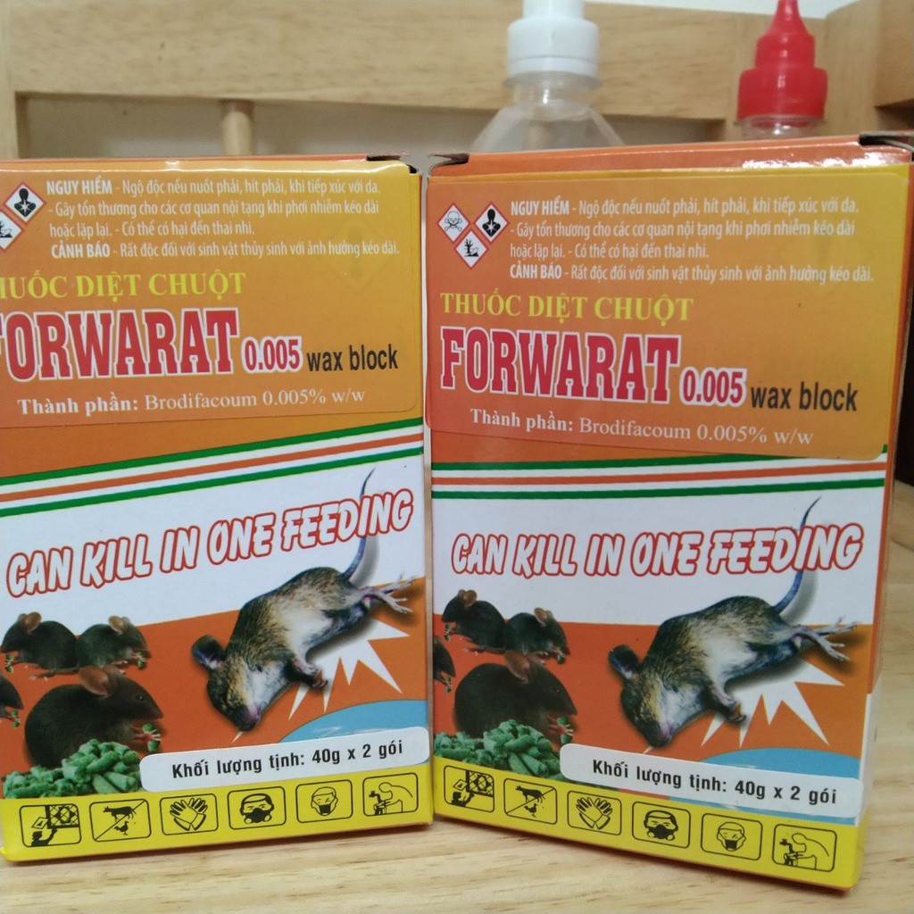 SET 2 hộp Forwarat hộp 80 gram -  Thuốc diệt chuột sinh học chống đông máu thế hệ mới nhất