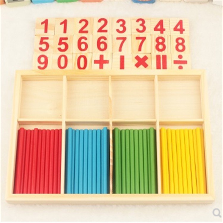 Bộ que tính và các chữ số, phép tính học toán thông minh cho bé bằng gỗ, bảng tính học toán cho trẻ - Đồ chơi toán học