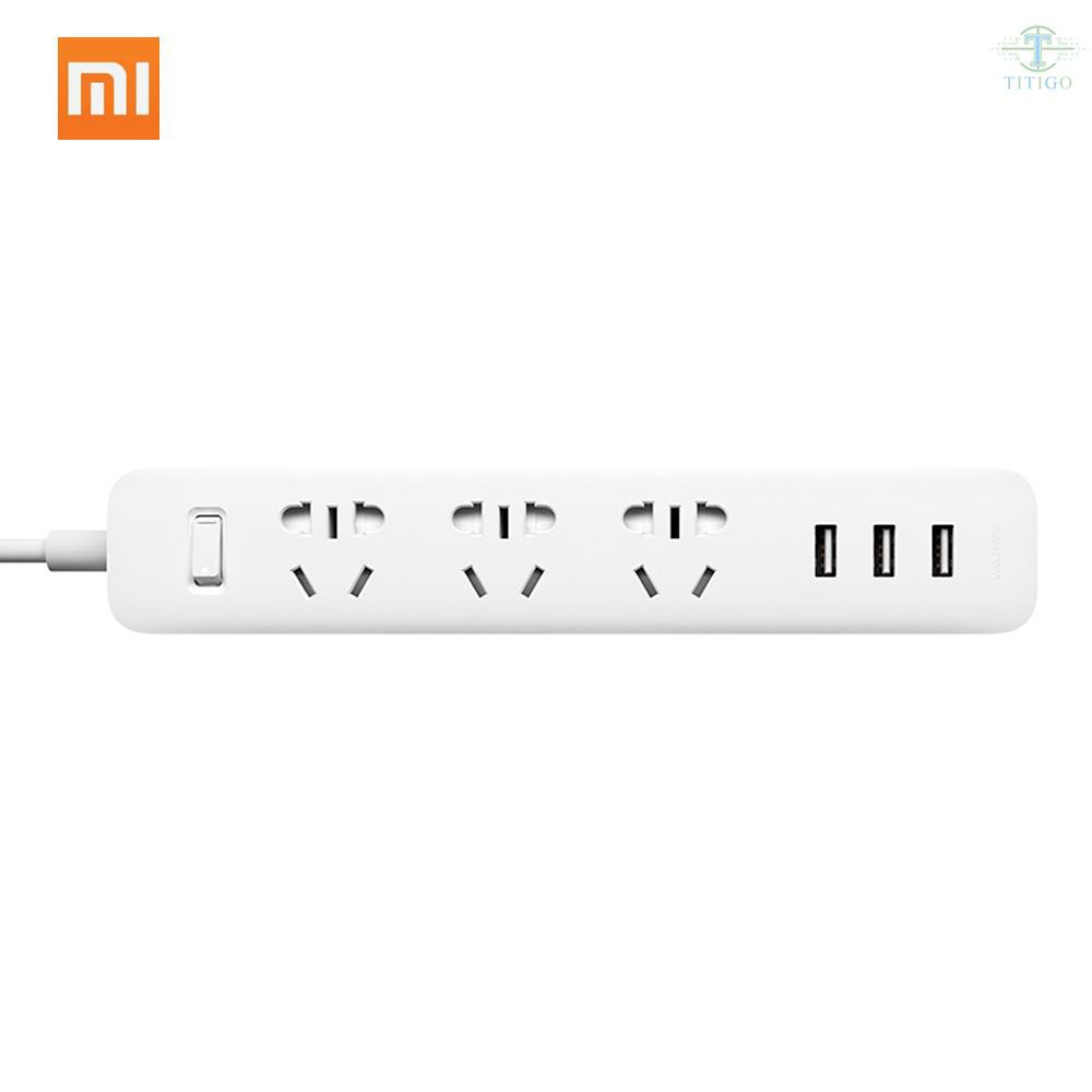 Ť Xiaomi Mi Smart Power Socket Portable Strip Plug Adapter Fast Charging 3 USB Extension Socket Plug 3 Standard Socket M