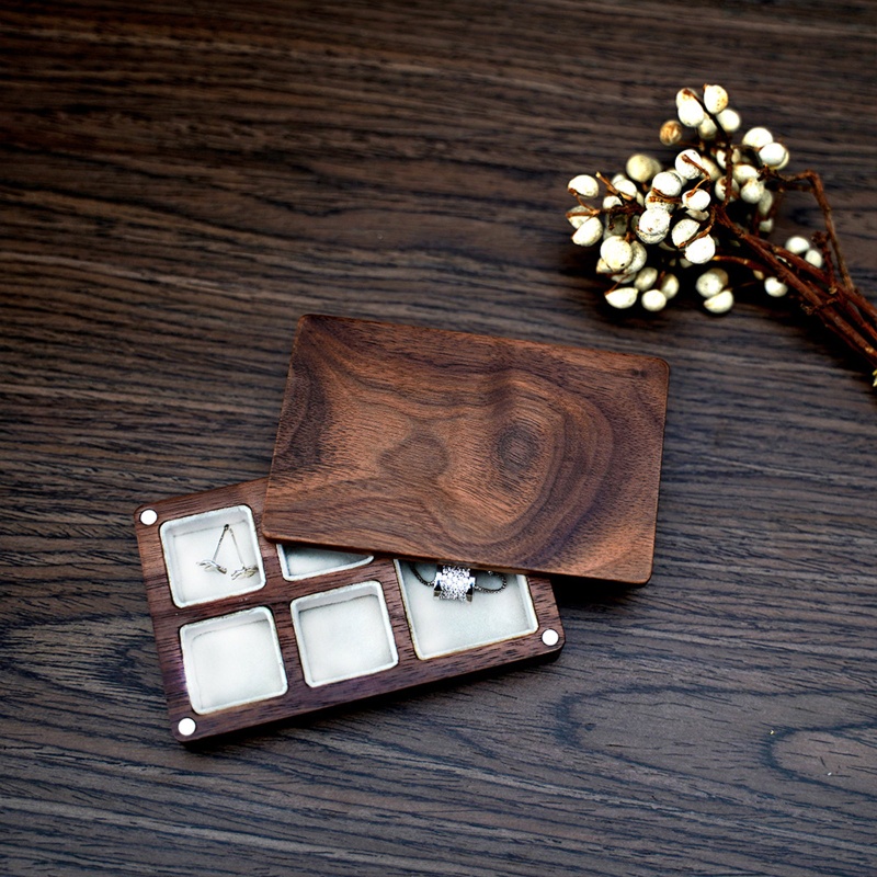 Flgo Hộp Đựng Trang Sức Bằng Gỗ Óc Chó
