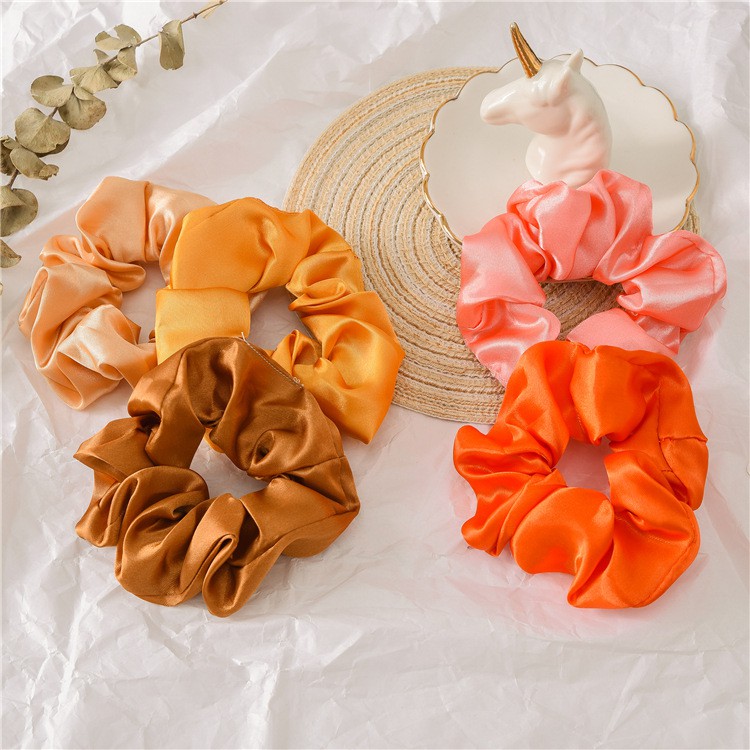 Dây cột tóc vải Scrunchies màu trơn HOT TREND (bảng 1)