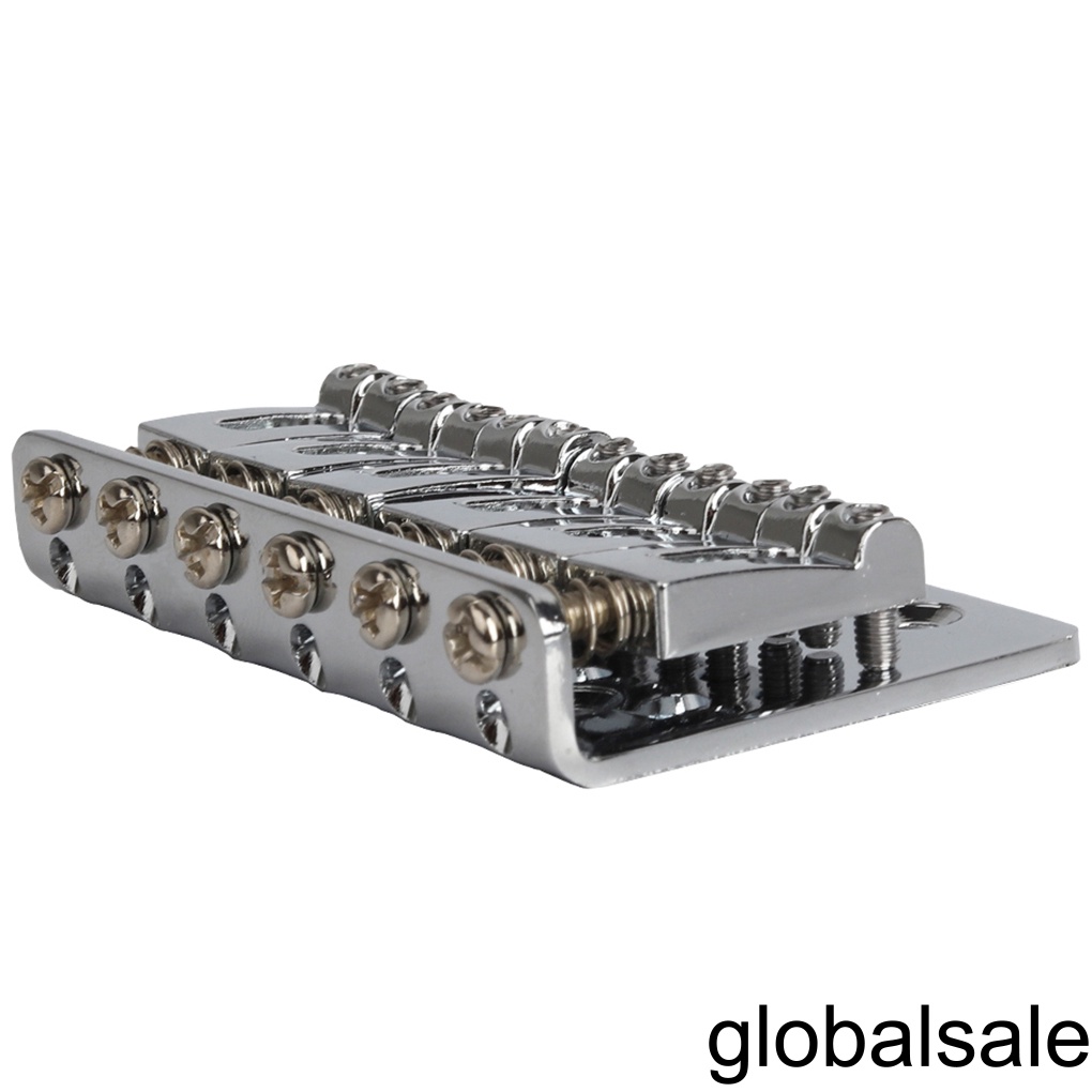 [Global] 6 String 65mm Metal Fixed Hardtail Saddle Bridge Top Load Guitar Tailpiece for Electric Guitar