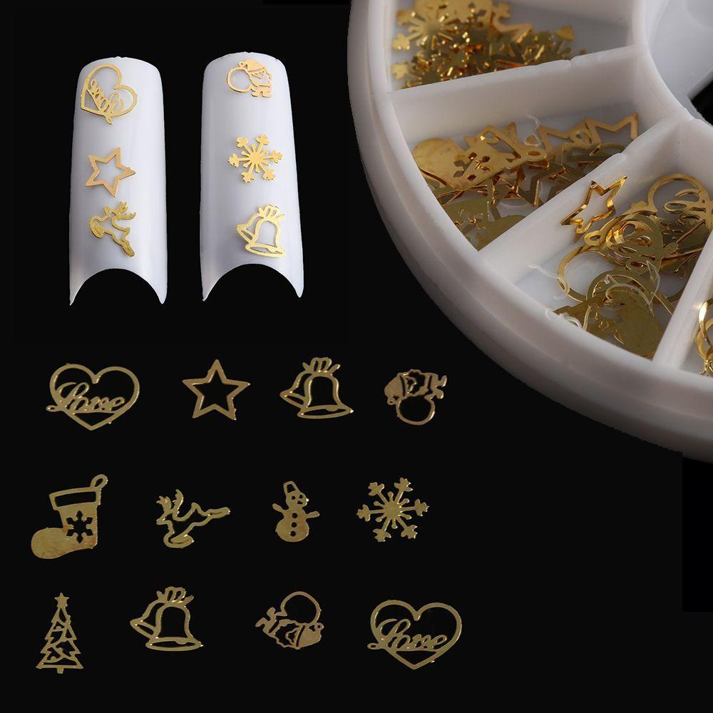 Hộp 120 Hạt Kim Sa Hình Hoa Tuyết 3D Trang Trí Móng Tay