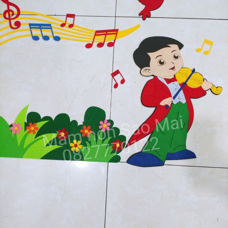 Bộ tranh trang trí lớp học Góc âm nhạc