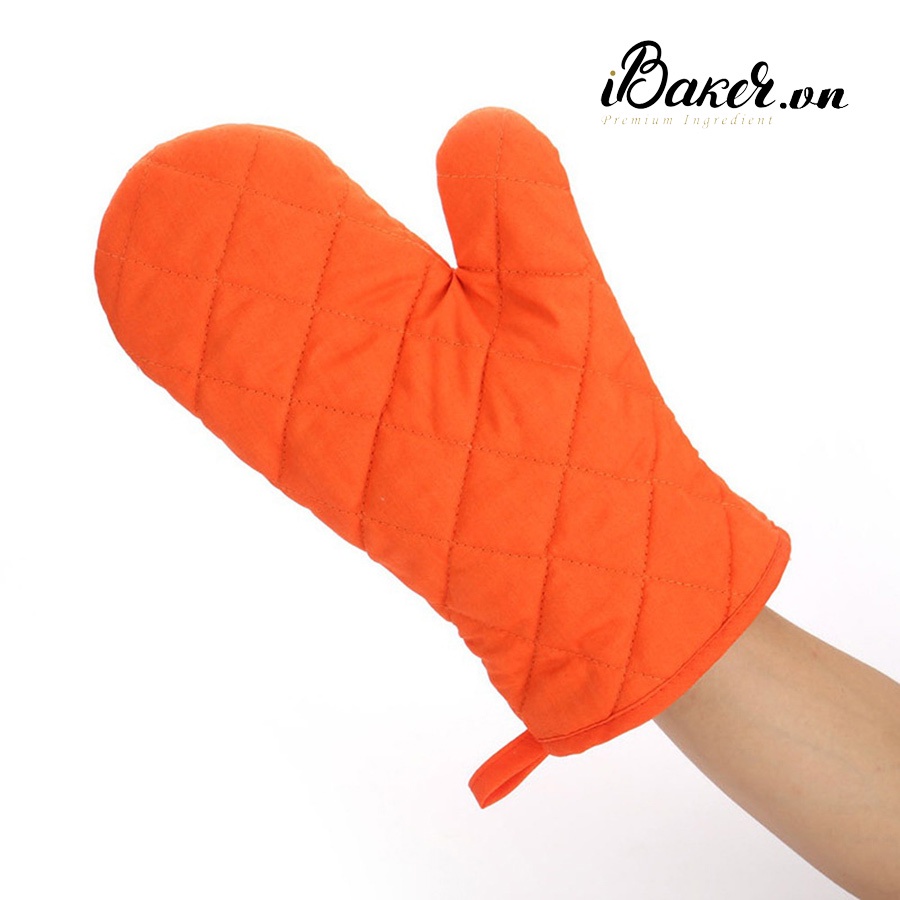 [1 chiếc] Găng tay lò nướng vải màu cam