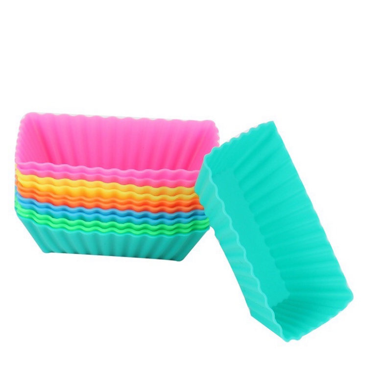 1 Chiếc Khuôn Silicon hình chữ nhật Làm Bánh Bột Lọc màu ngẫu nhiên