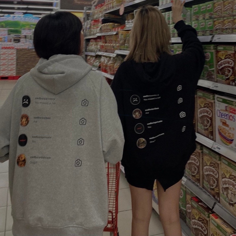 Áo hoodie nỉ cotton sadboi LN12