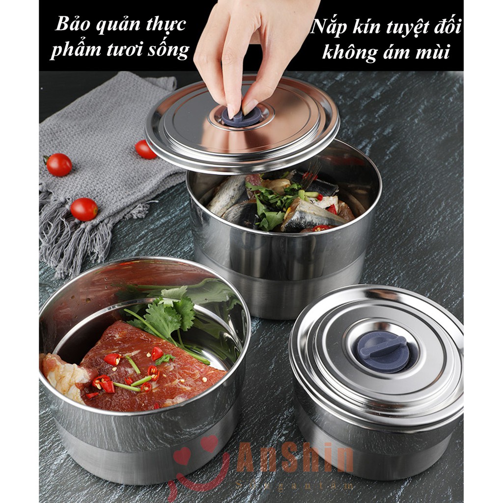 Bộ thau rổ Inox cao cấp có bàn nạo đa năng - có thể dùng đun trên bếp