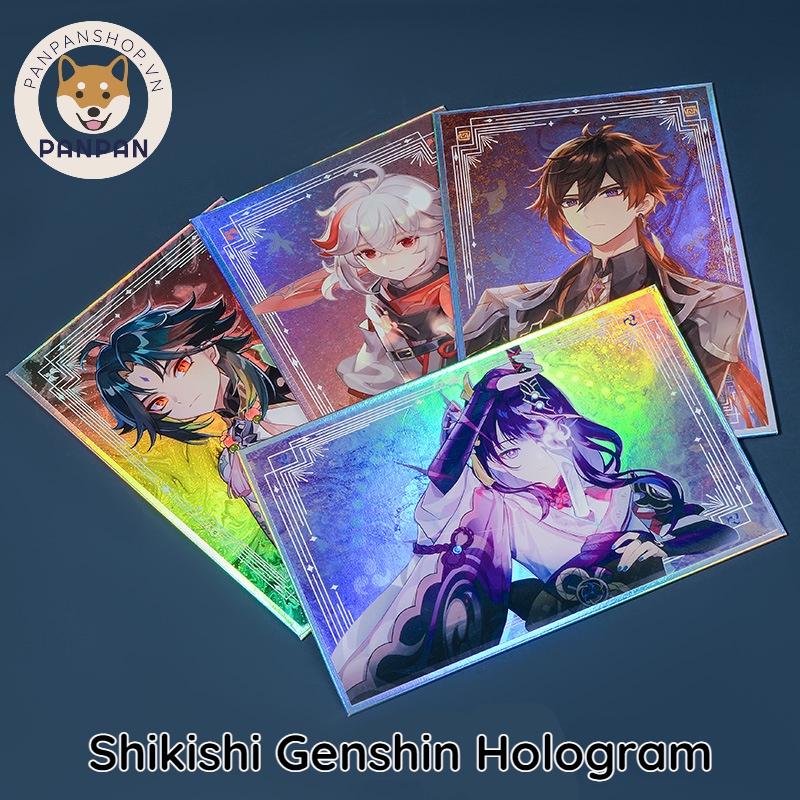 Shikishi Genshin Impact Hologram - tranh trang trí lấp lánh (14 x21cm)