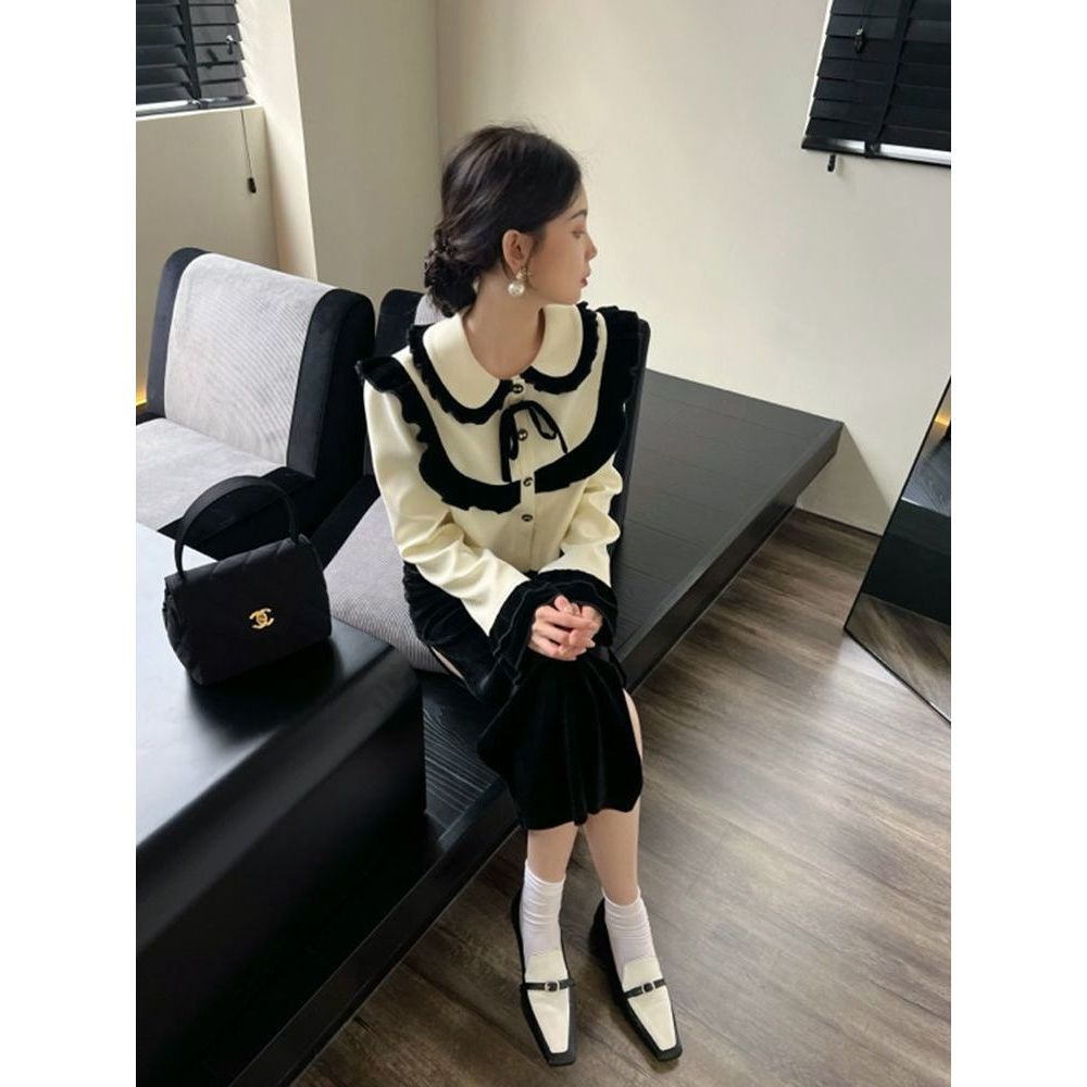 Áo khoác ngắn của phụ nữ với bướm set đồ nữ  tao bao