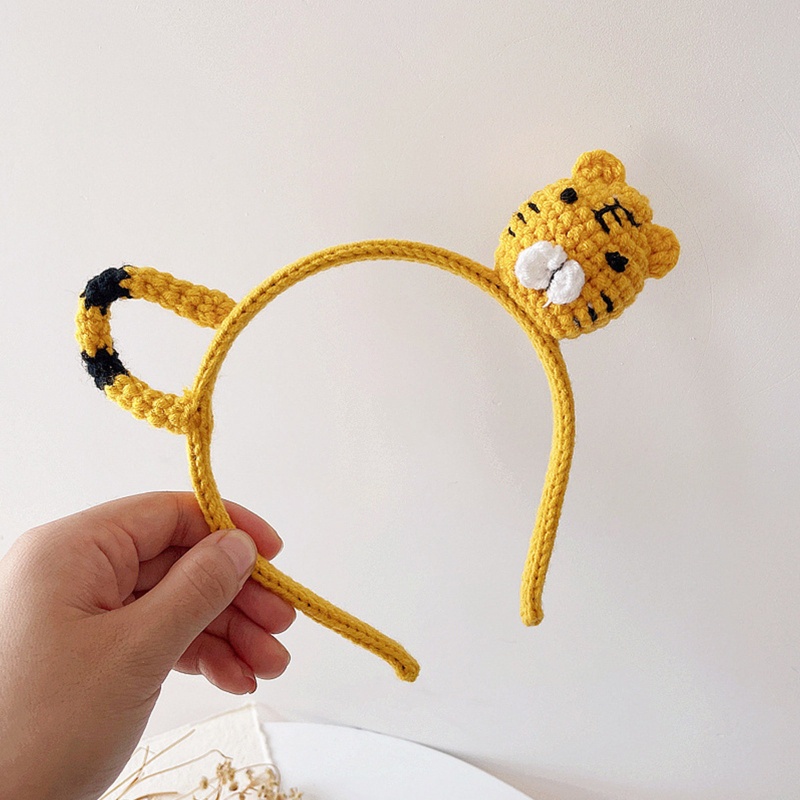 Flgo Băng Đô Cài Tóc Dệt Kim Hình Động Vật Dễ Thương Cho Nữ