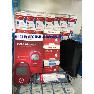 ❤ Bộ máy đo đường huyết tiểu đường Sinocare Safe AQ tặng 1 lọ 25 que thử + 50 kim chích máu sinocare